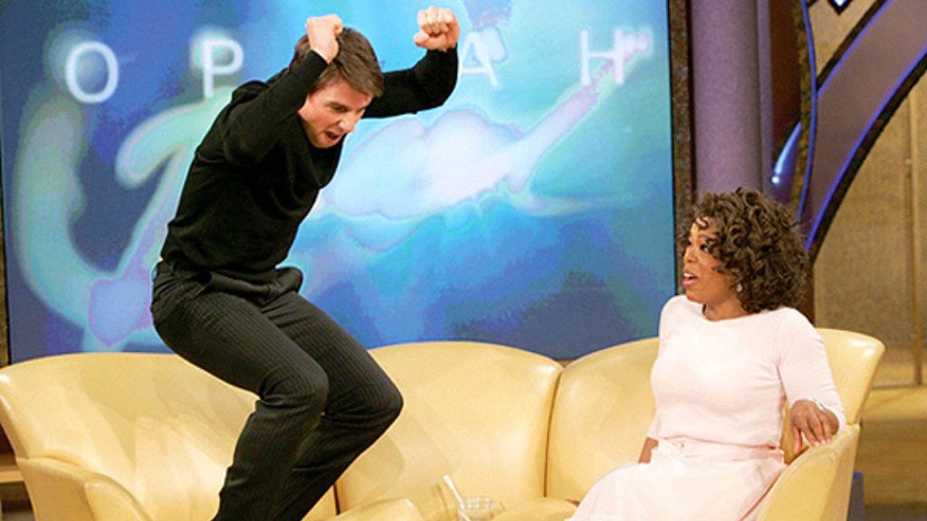 Tom Cruise jumping on the couch at The Oprah Winfrey Show