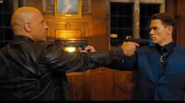 John Cena and Vin Diesel in Fast 9