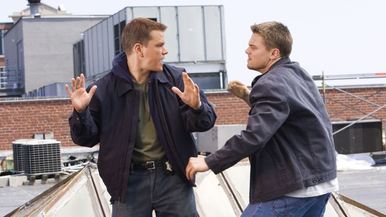 Leonardo DiCaprio and Mark Wahlberg in The Departed