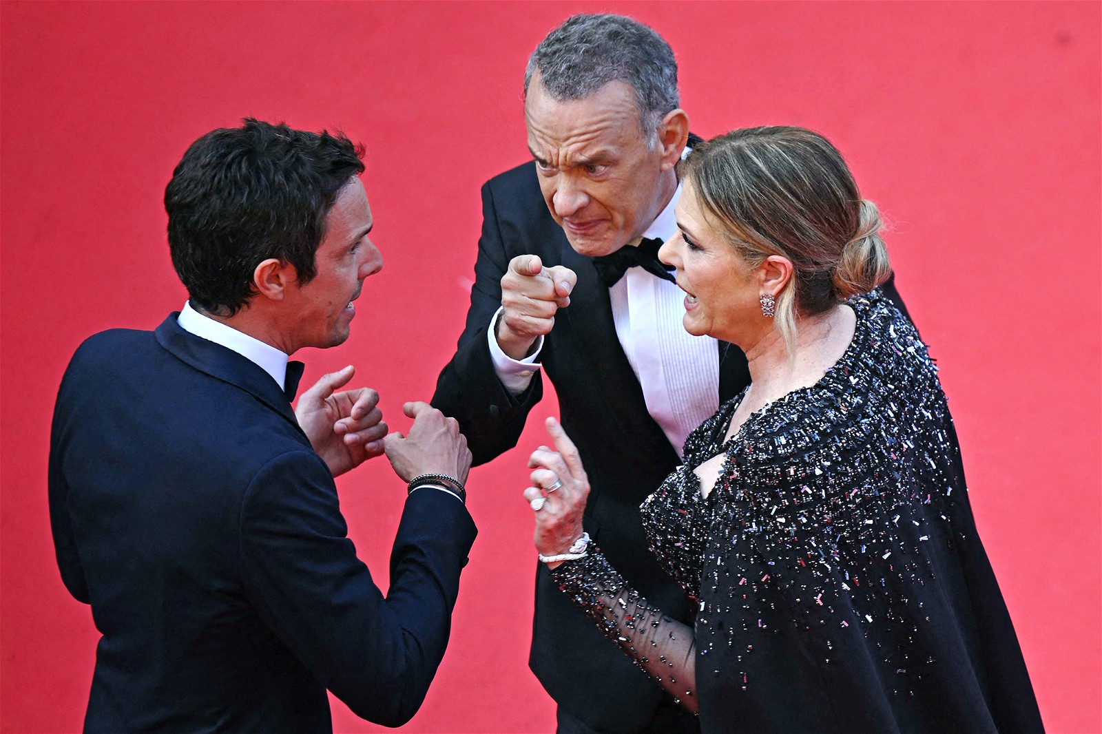 Tom Hanks and Rita Wilson appear to lose their cool at a staffer