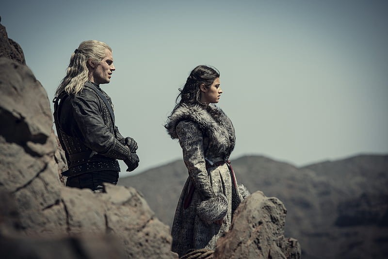 Henry Cavill and Anya Chalotra as Geralt and Yennefer
