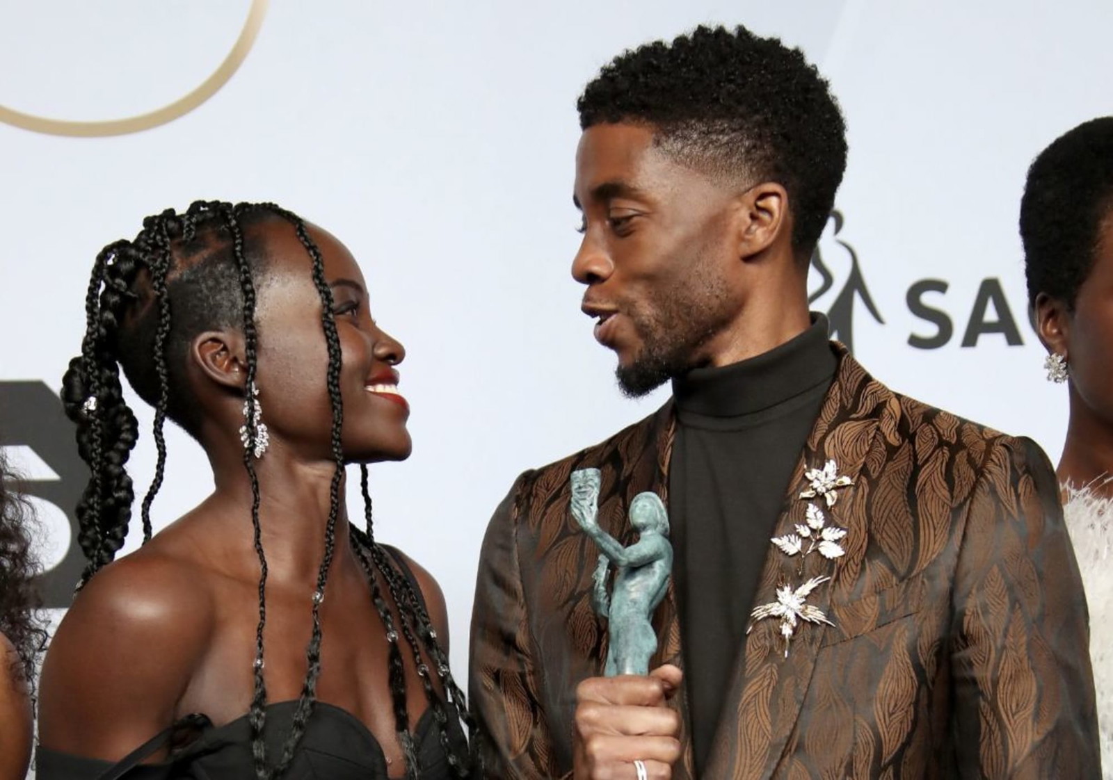 Lupita Nyong’o with Chadwick Boseman