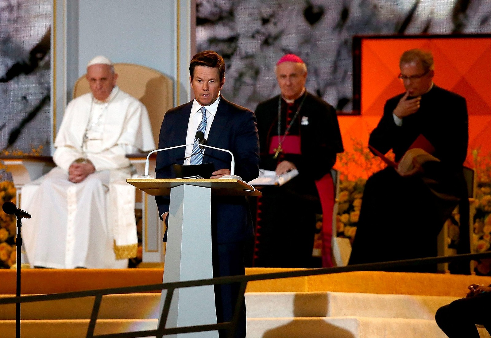 Mark Wahlberg on stage at the World Meeting Of Families