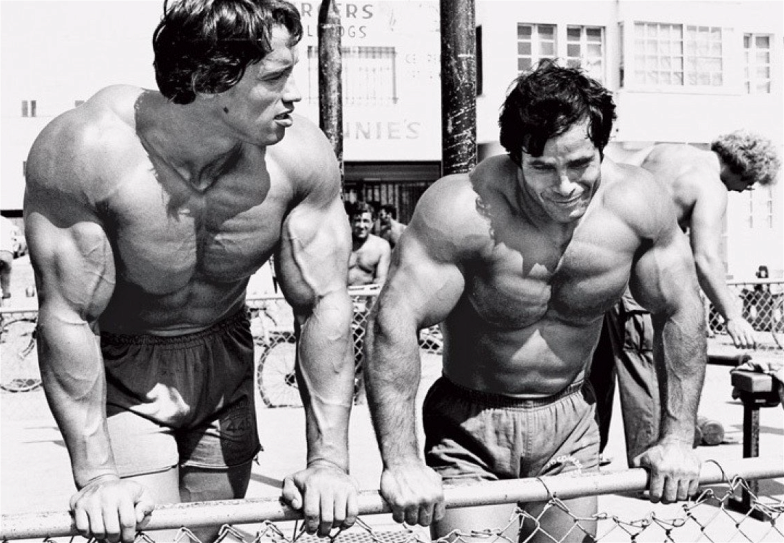 Franco Columbu and Arnold Schwarzenegger.