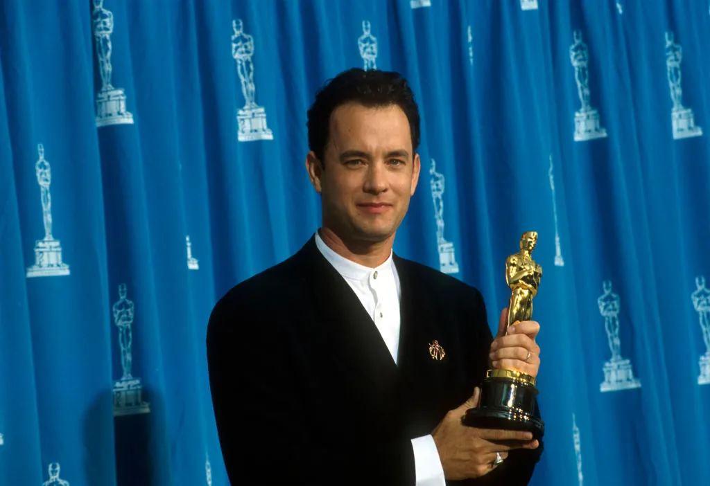 Tom Hanks with his Oscar