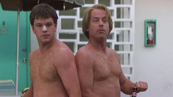 Matt Damon and Greg Kinnear in a still from Stuck On You 