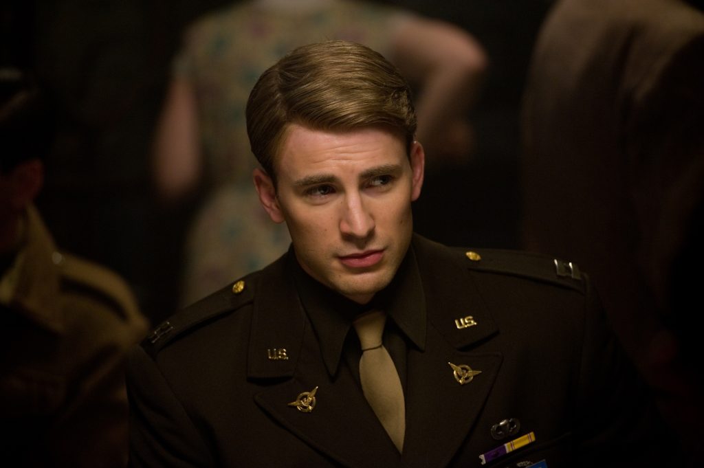 Chris Evans as Steve Rogers in Captain America The First Avenger