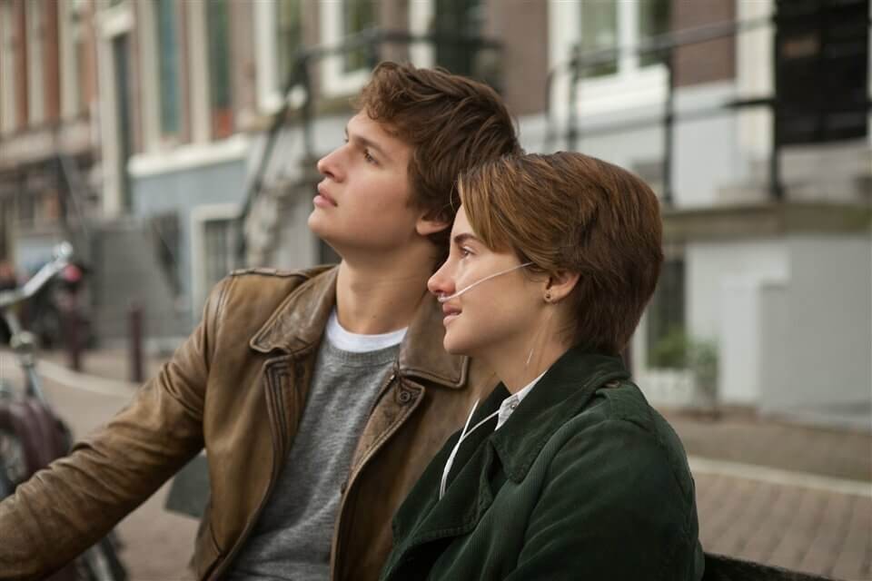 Shailene Woodley as Hazel and Ansel Elgort as Augustus Waters in <em>The Fault in Our Stars</em>