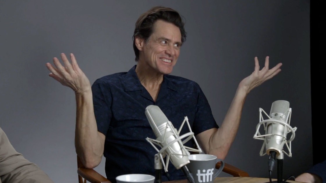 Jim Carrey during an interview at TIFF
