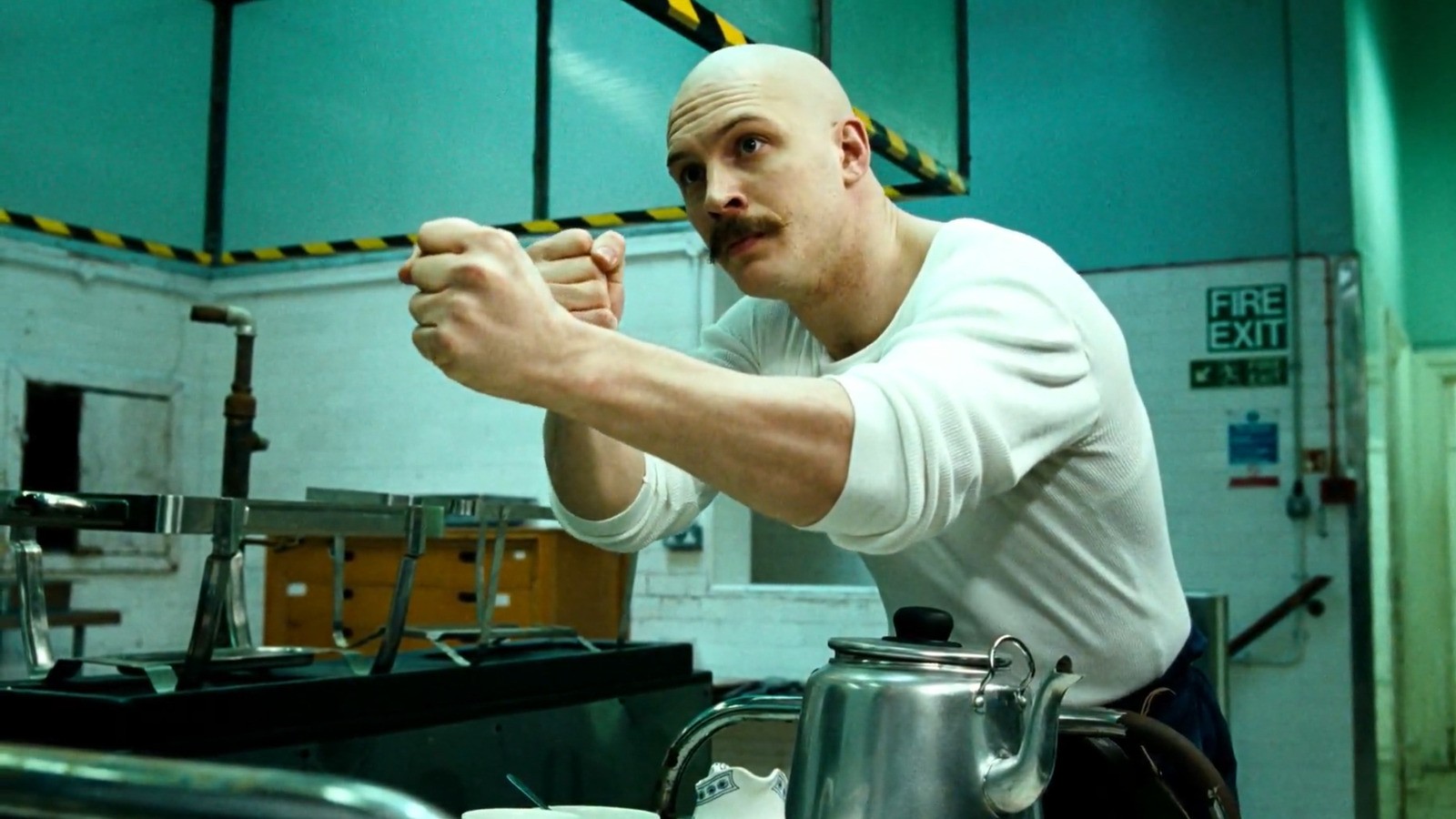 Tom Hardy as Charles Bronson in a still from Bronson 