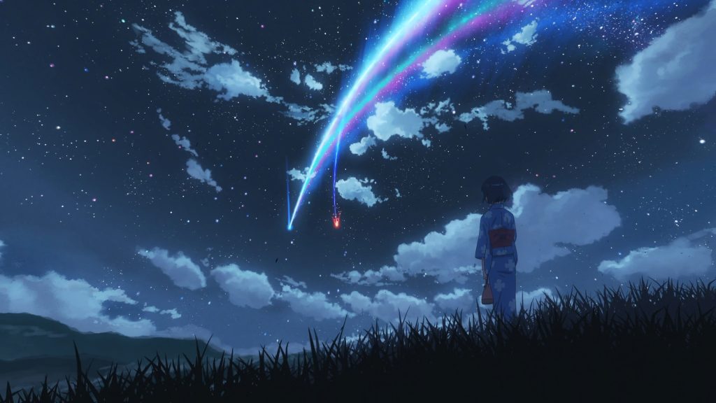 A stunning scene from Makoto Shinkai's Your Name