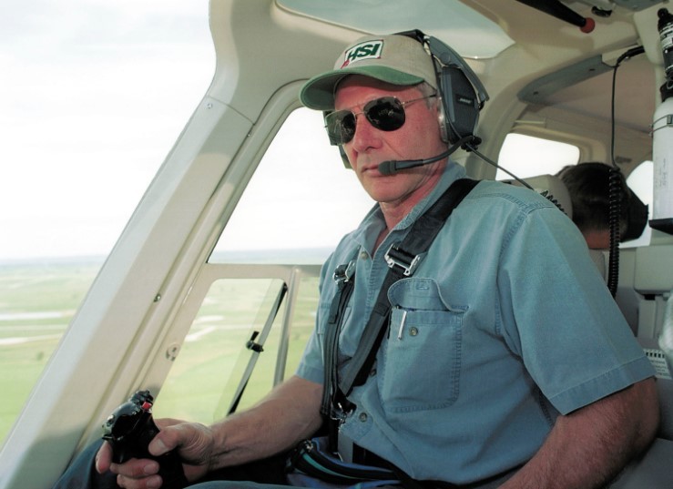 Harrison Ford on the pilot seat