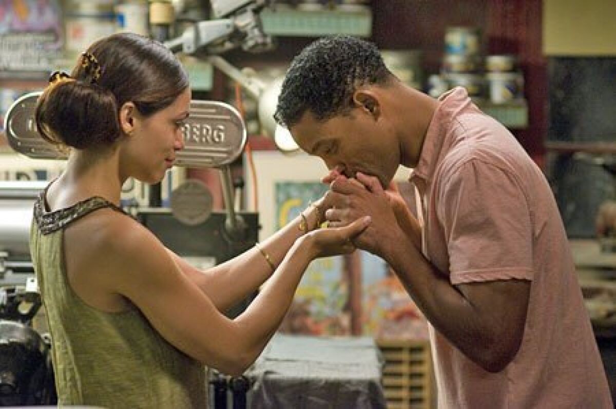 Will Smith and Rosario Dawson in a still from Seven Pounds 