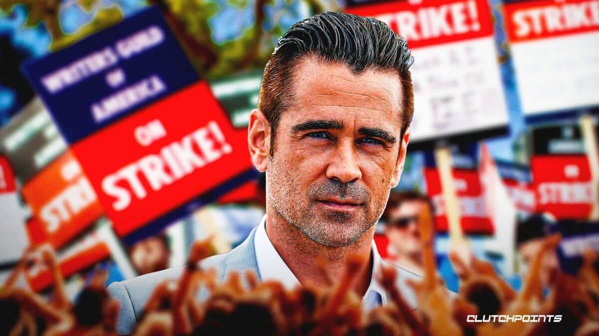 Collin Farrell expressed support for writers who are out of work for a bigger cause