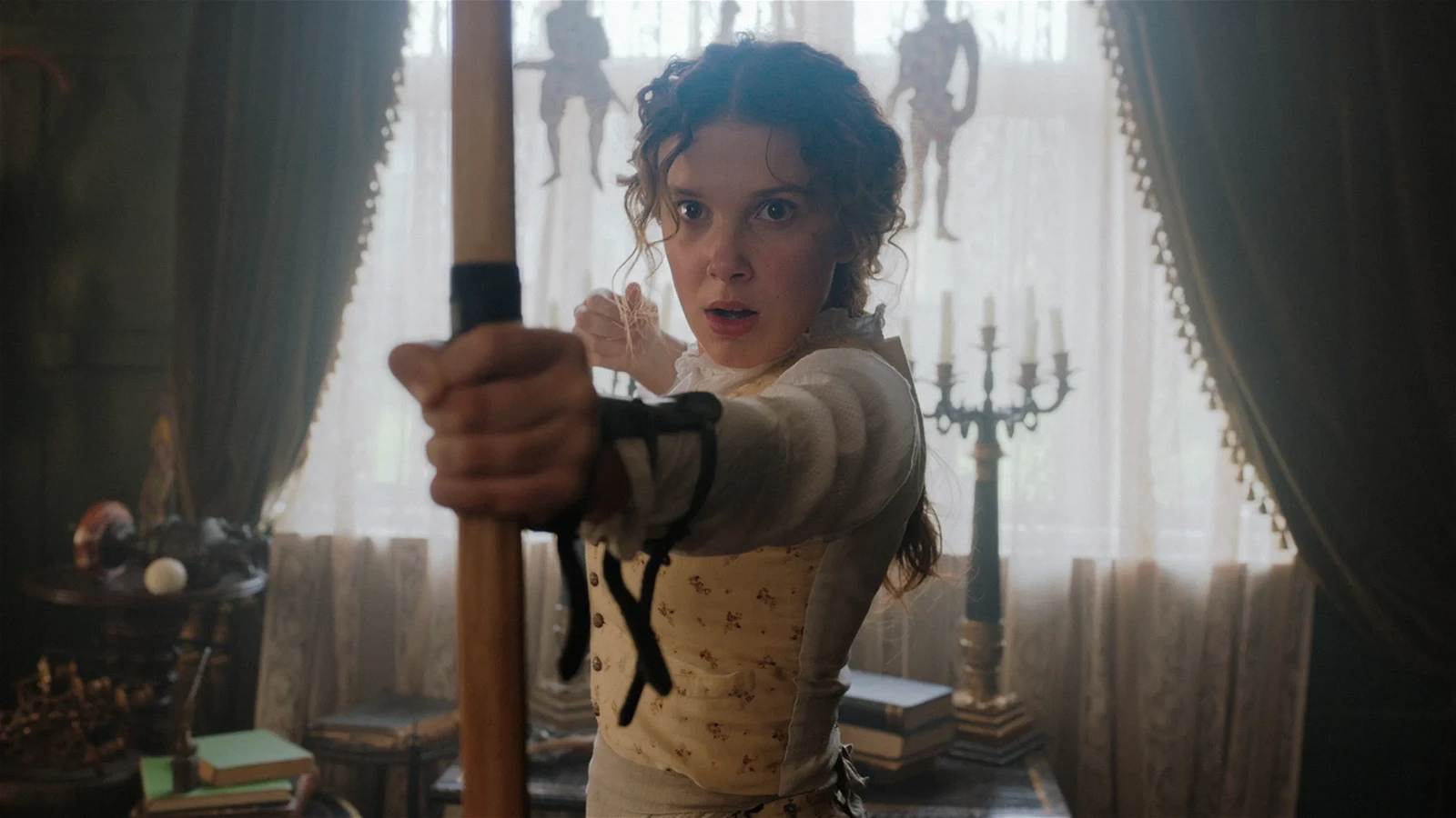 Millie Bobby Brown in a still from Enola Holmes 