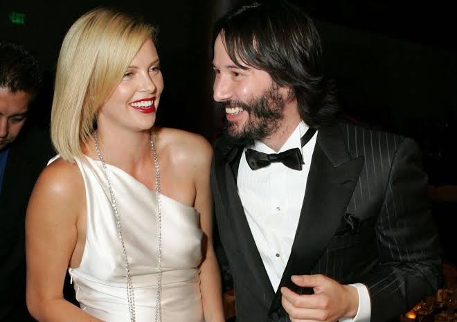 Keanu Reeves and Charlize Theron 
