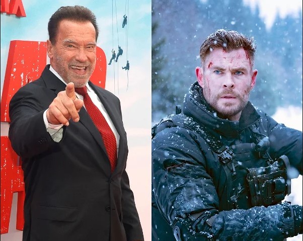 Arnold Schwarzenegger and Chris Hemsworth 