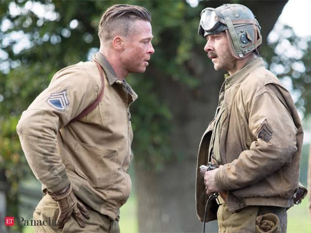 Brad Pitt and Shia LaBeouf in a still from Fury