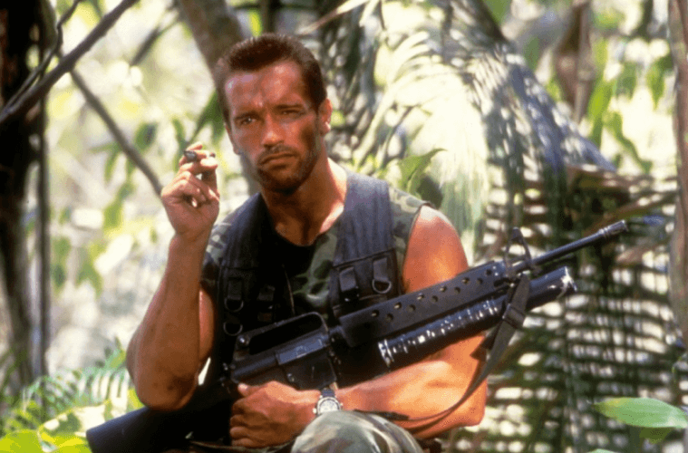 Arnold Schwarzenegger from the film Predator (1987)