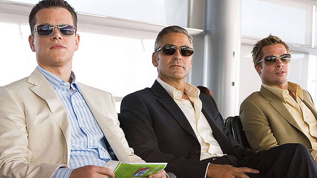 Matt Damon, George Clooney and Brad Pitt in Ocean's Eleven