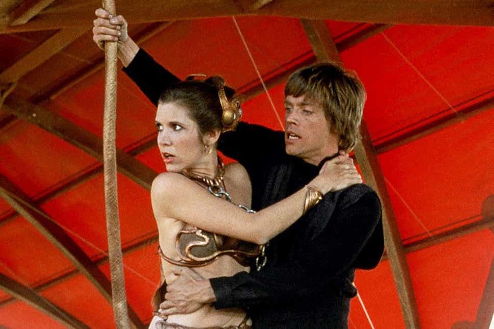 Mark Hamill and Carrie Fisher in a still from George Lucas's Return of the Jedi | Lucasfilm Ltd.