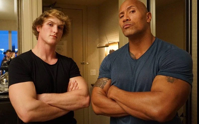 Logan Paul and Dwayne Johnson