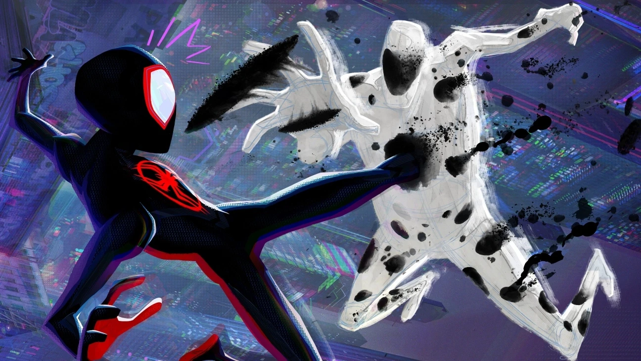 Spiderman vs Spot in Spider-Man: Across the Spider-Verse