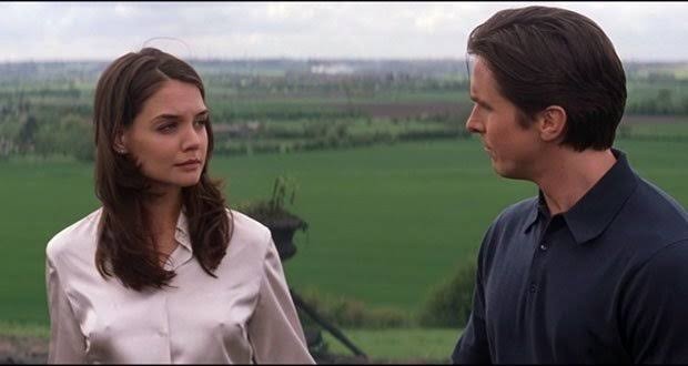 Katie Holmes and Christian Bale in Batman Begins