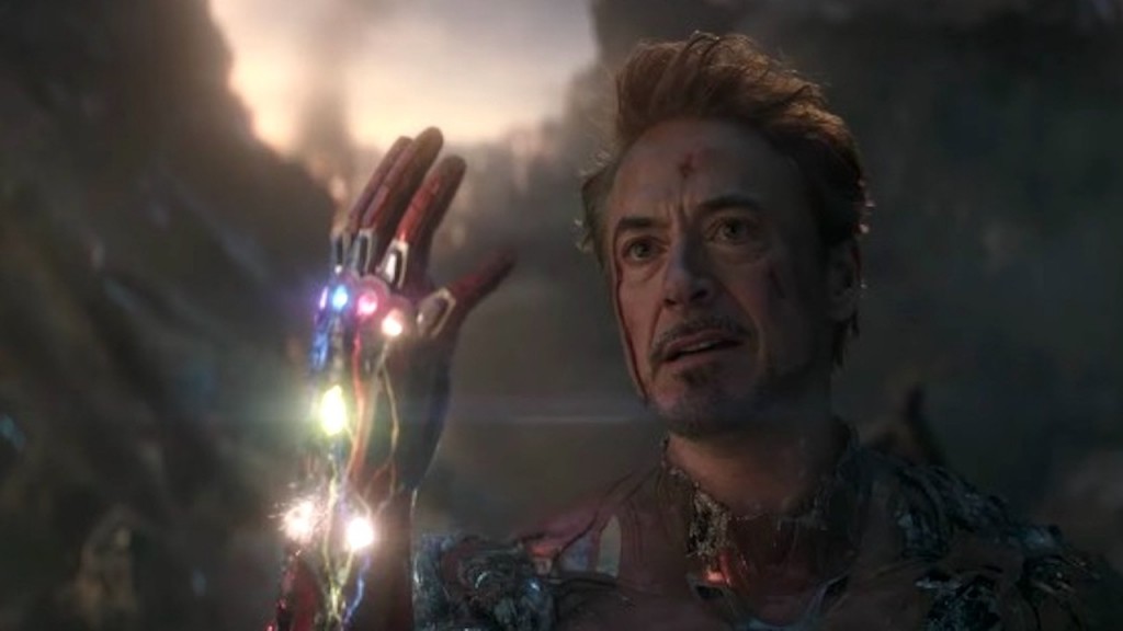 Robert Downey Jr. As Iron Man in a still from Avengers: Endgame