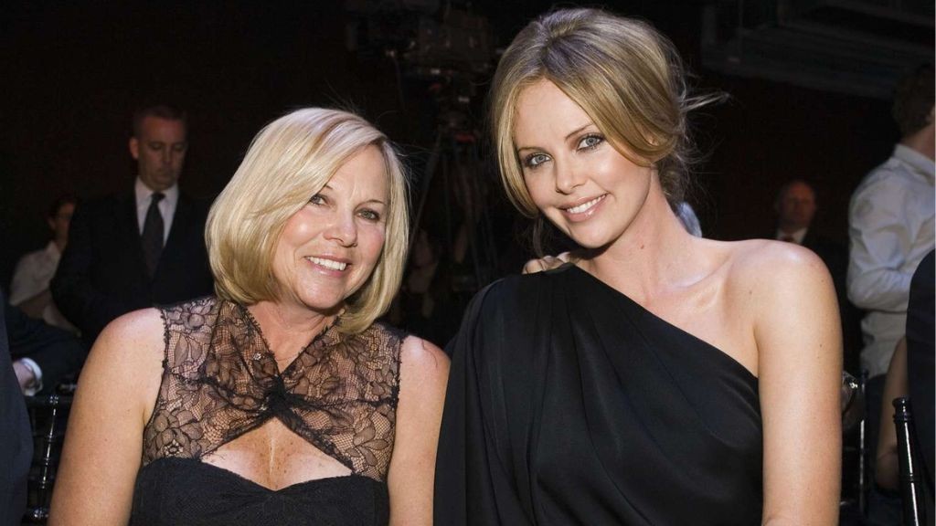 Charlize Theron with her mother, Gerda [left]