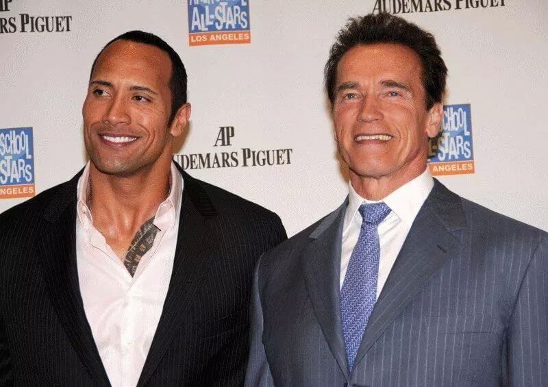 Dwayne Johnson and Arnold Schwarzenegger 