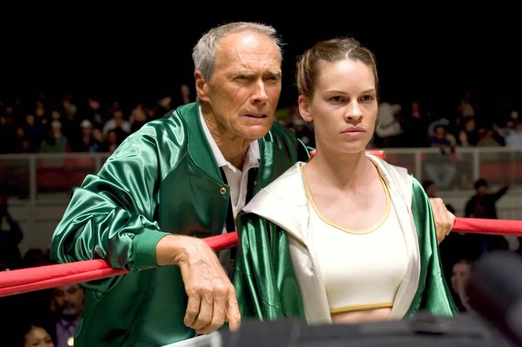 Clint Eastwood and Hillary Swank in Million Dollar Baby