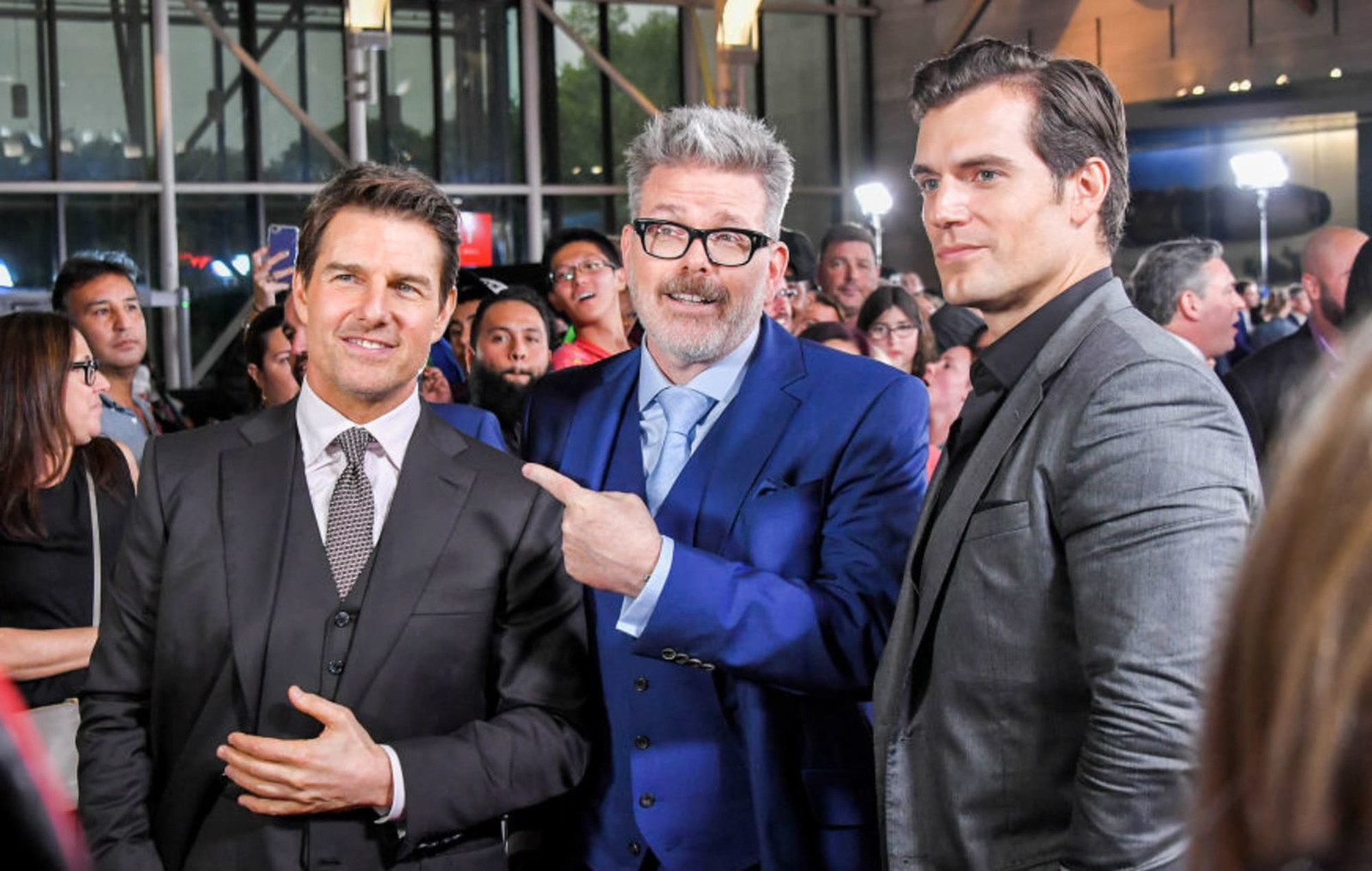 Tom Cruise, Christopher McQuarrie and Henry Cavill