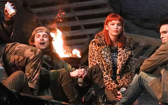 Timothée Chalamet and Jennifer Lawrence in Don't Look Up