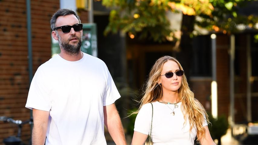 Jennifer Lawrence with her husband, Cooke Maroney