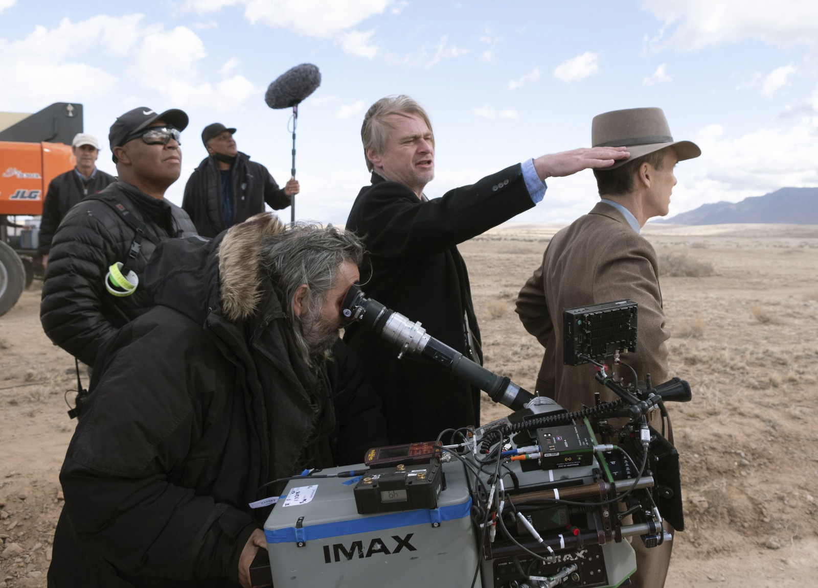 Christopher Nolan and Cillian Murphy on the sets of Oppenheimer 