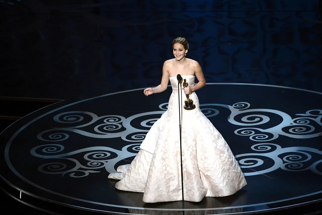 Jennifer Lawrence at the 2013 Oscar ceremony