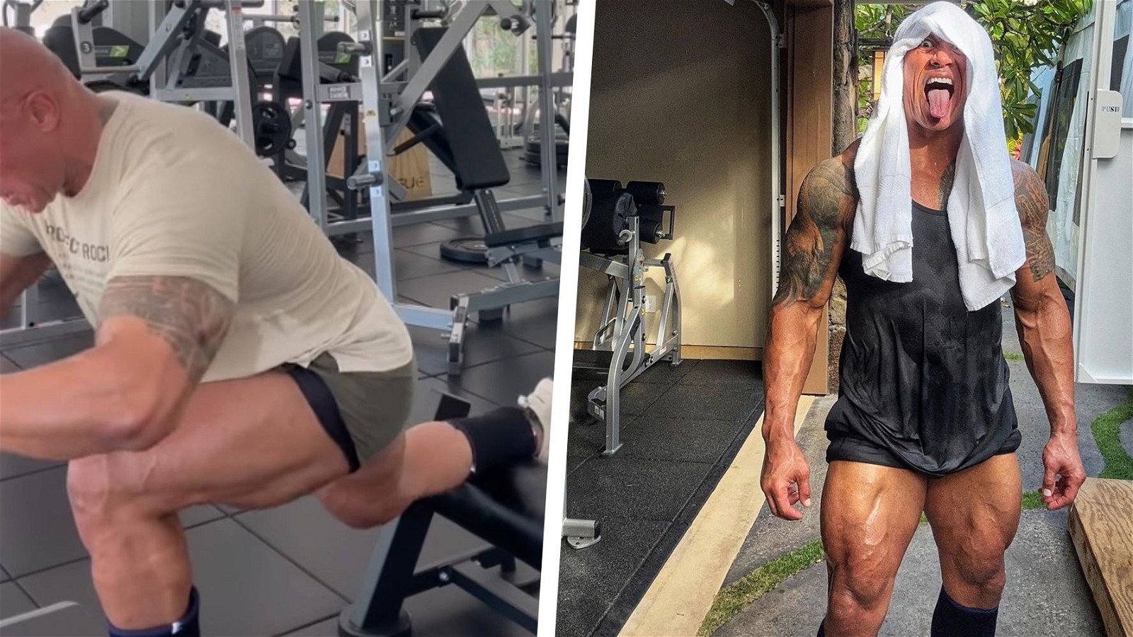 The Rock can often been seen posting his workout details