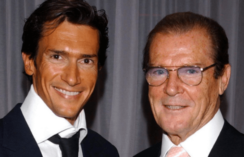 Roger Moore and his son Geoffrey Moore 