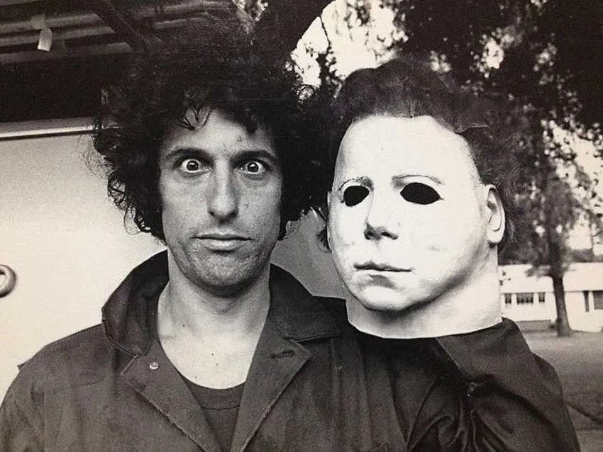 Nick Castle on the sets of Halloween (1978)