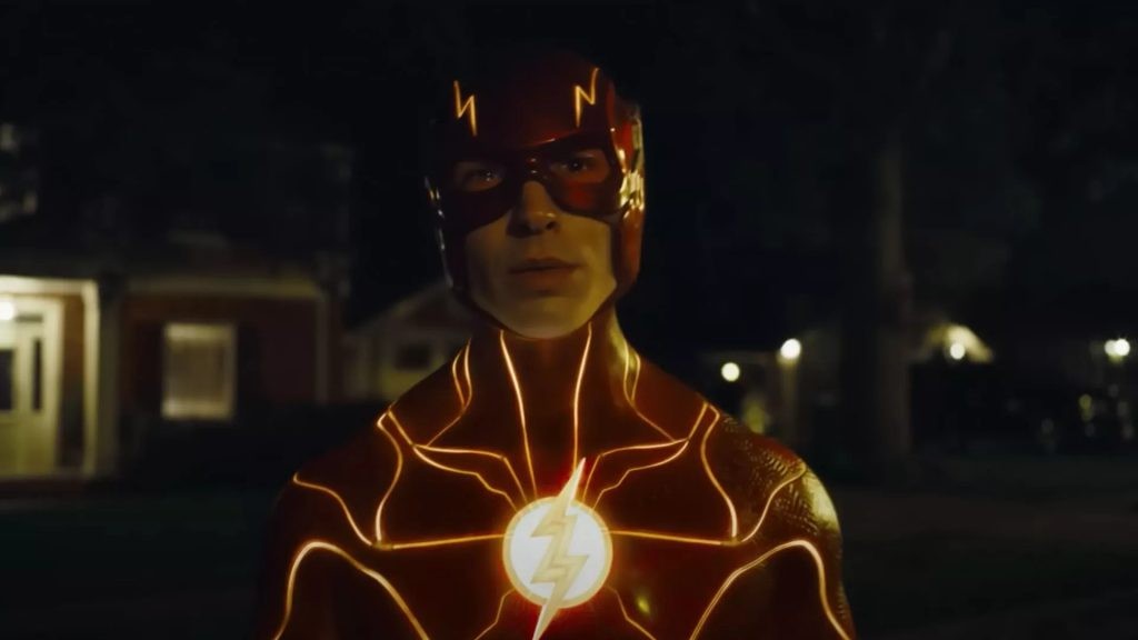 Ezra Miller in and as<em> The Flash</em> (2023)