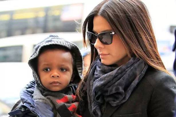 Sandra Bullock with her son