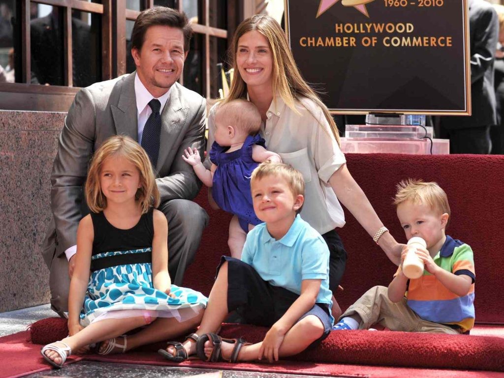 Mark Wahlberg and his wife Rhea Durham with their kids.