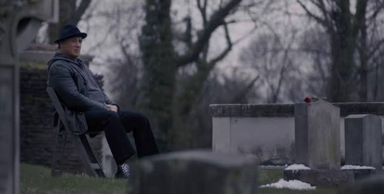 Rocky at Adrian's grave in Rocky Balboa