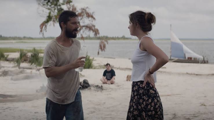 Shia LaBeouf and Dakota Johnson in The Peanut Butter Falcon