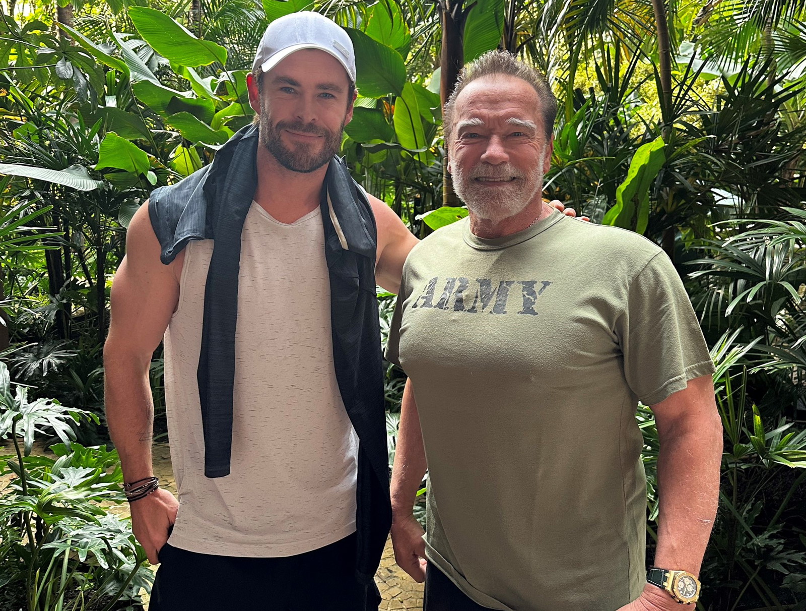 Chris Hemsworth and Arnold Schwarzenegger