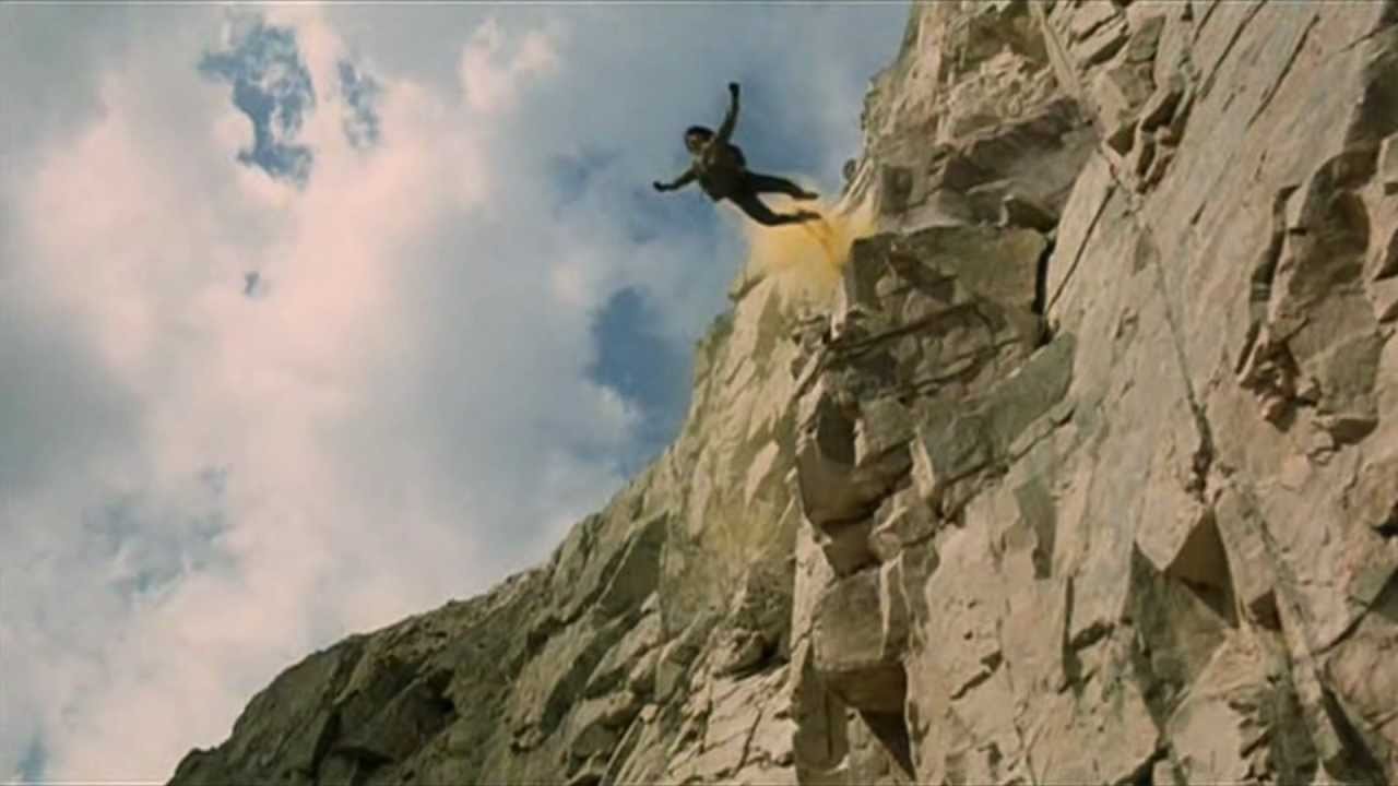 Jackie Chan jumps off a cliff in Armour of God