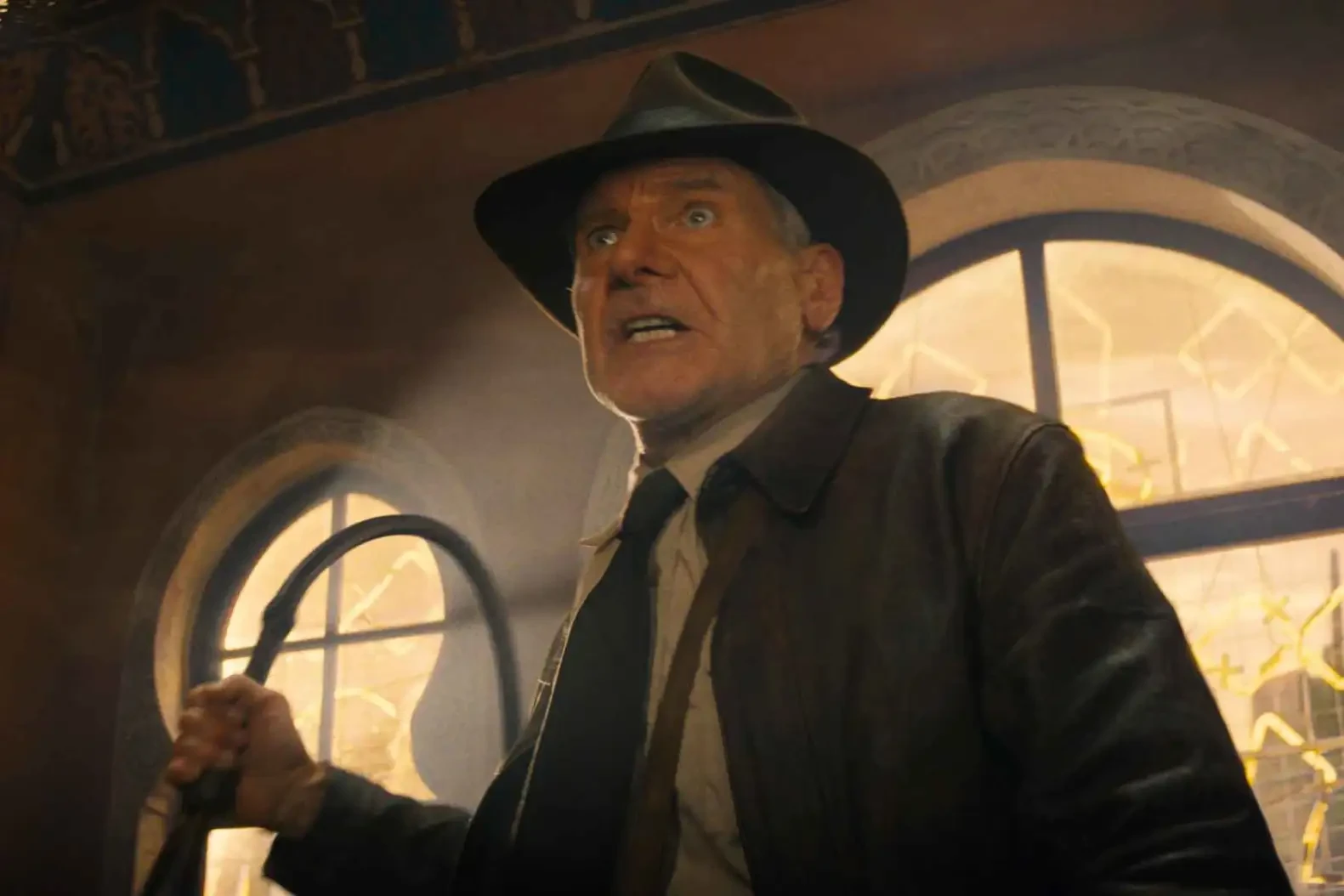 Harrison Ford as Indiana Jones in a still from Indiana Jones and The Dial of Destiny 
