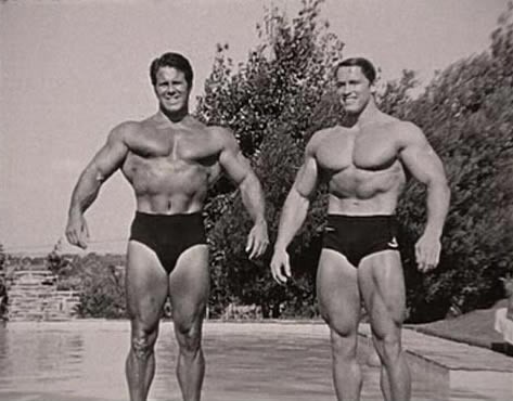 Reg Park and Arnold Schwarzenegger 