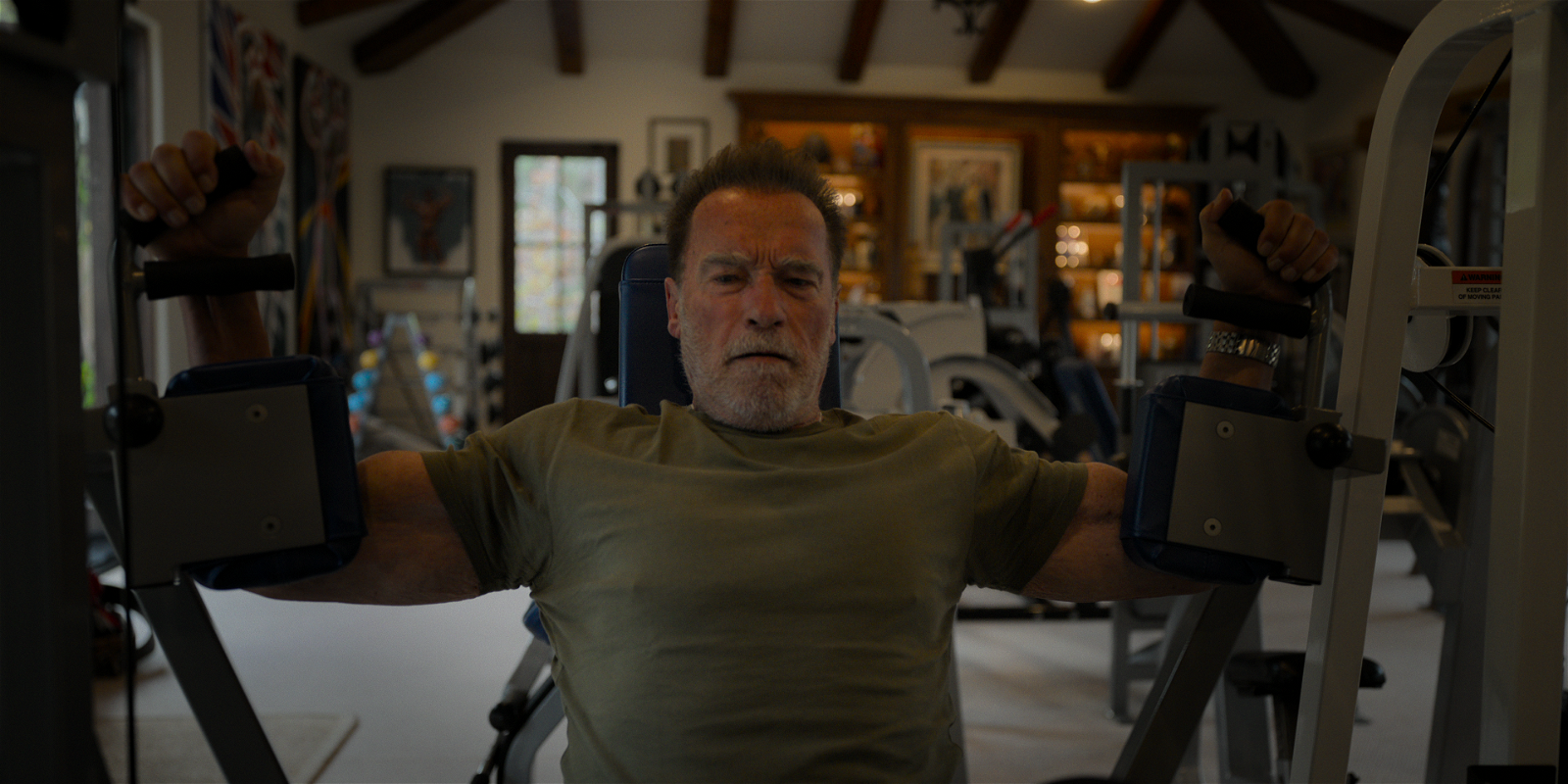 Arnold Schwarzenegger in a still from Arnold 
